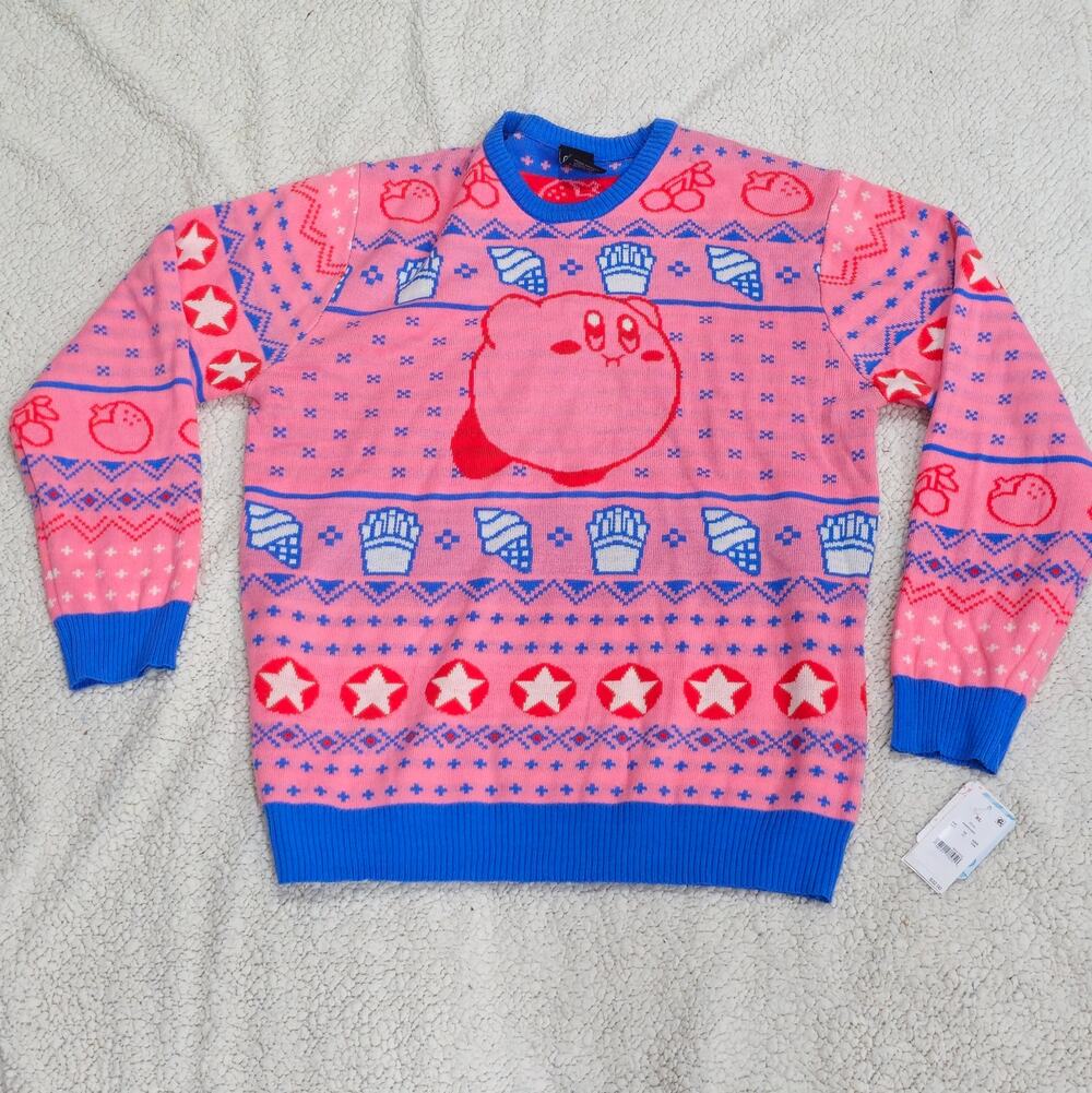 Nintendo Kirby holiday-themed pink Ugly  sweater  Size XL